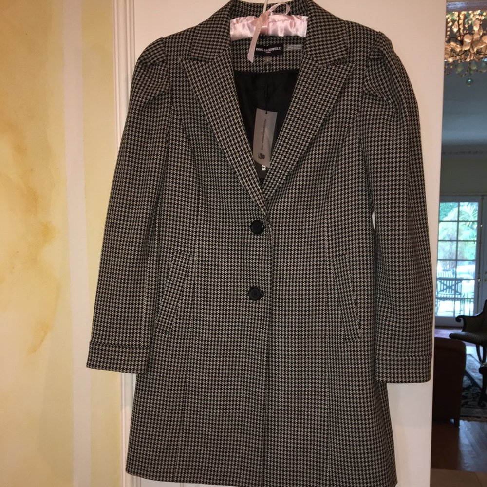 NWT - Karl Lagerfeld Peacoat with ruched shoulders